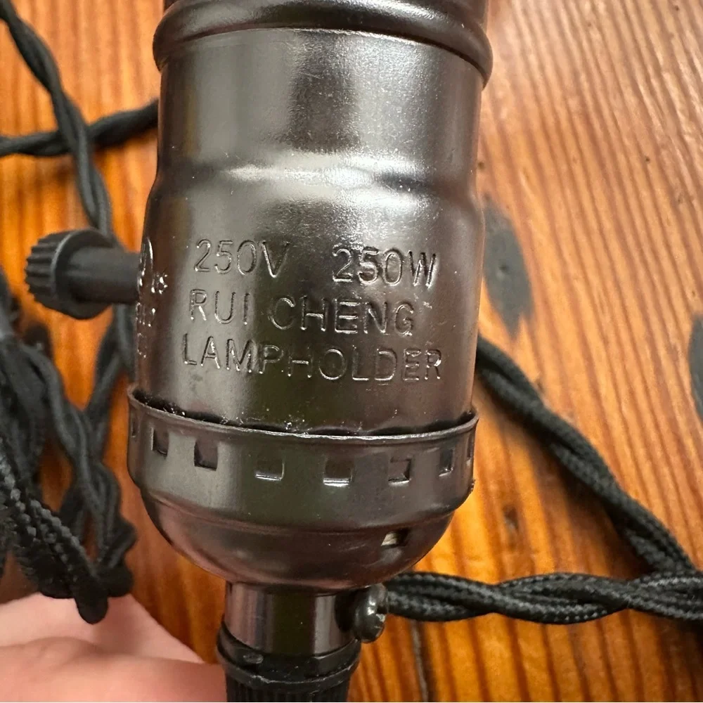 NWOT Triple Light Socket Hanging Cord Pendants